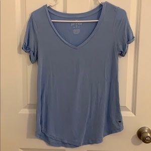 Light Blue V-Neck American Eagle Top